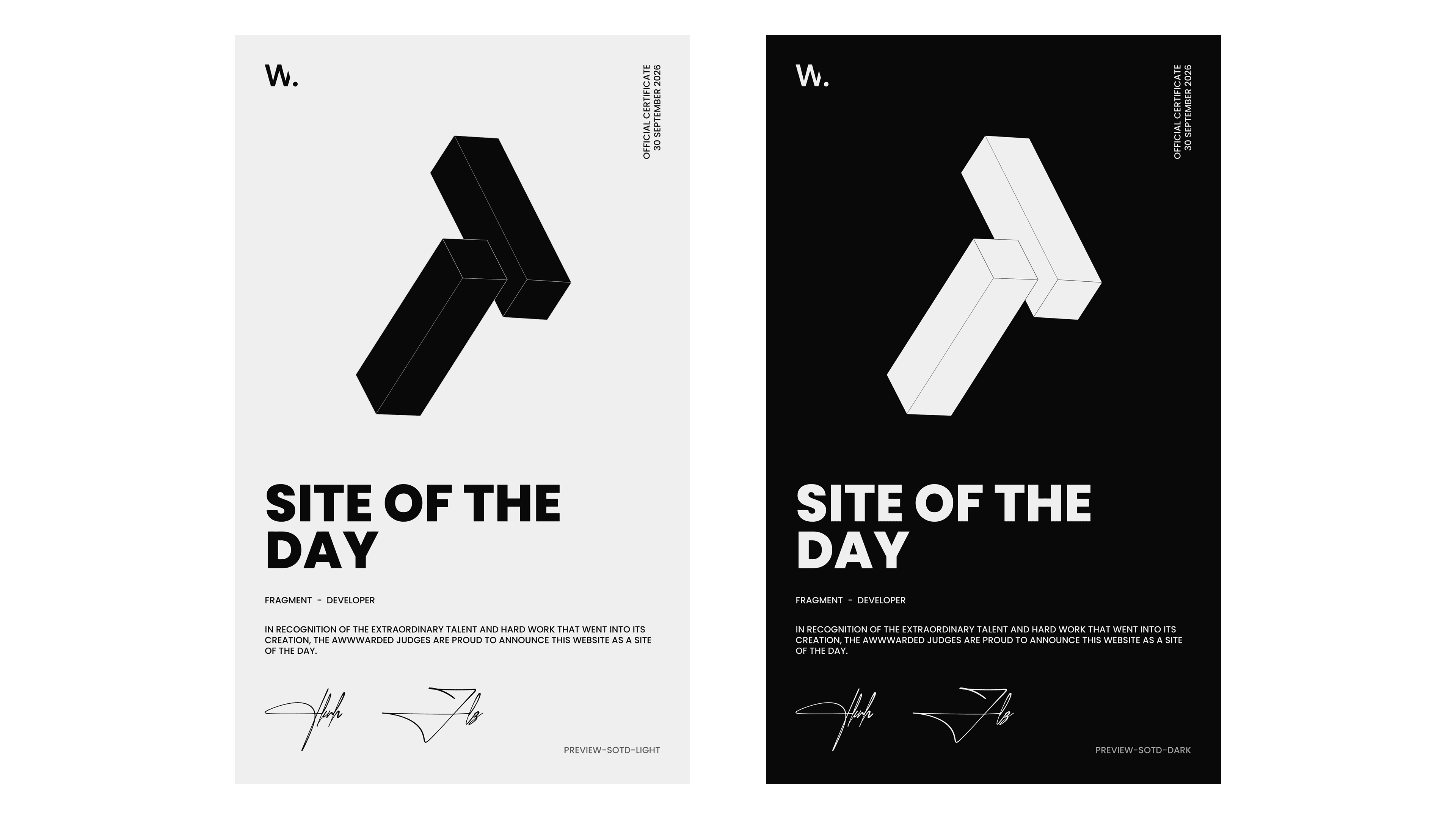Site of the Day certificate